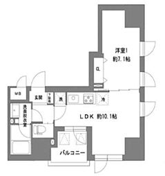 ラ・ヴィータ東上野 2階1LDKの間取り
