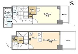 アーバンリンク護国寺 1階1LDKの間取り