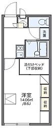 レオパレスシャトーB 1Kの間取図画像