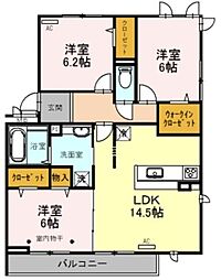 ロイジェントパークス レイクタウンII C 3階3LDKの間取り