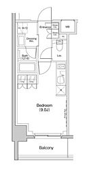 ザ・パークハビオ東長崎 4階ワンルームの間取り