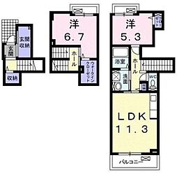 パークウエスト 2LDKの間取図画像