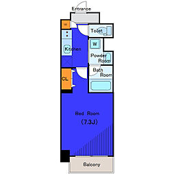 京急本線 平和島駅 徒歩10分の賃貸マンション 2階1Kの間取り