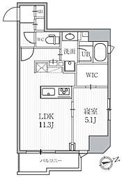 シーズンフラッツ蔵前パークフロント 4階1LDKの間取り