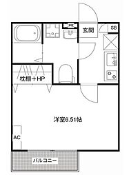 MQuarto柏III 3階1Kの間取り