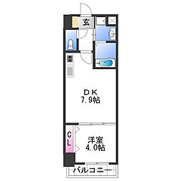 シャルマンフジ和歌山駅前 3階1DKの間取り
