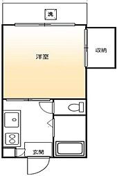 太子堂ファイブ 2階1Kの間取り