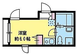 スマート VILLA 羽田 5階ワンルームの間取り