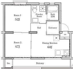 いろどりの杜40 2DKの間取図画像