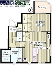 ファレール笹塚 4階1LDKの間取り