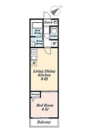palmier 1階1LDKの間取り