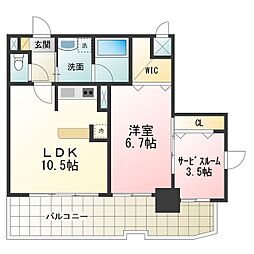 スプランドゥール蔵前 1SLDKの間取図画像