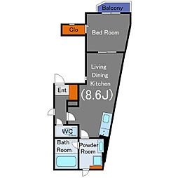 東急大井町線 戸越公園駅 徒歩4分の賃貸アパート 2階1LDKの間取り