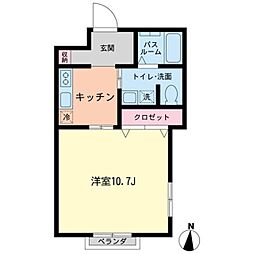 Ｂｅｌｌａ Ｃａｓａ 1階1Kの間取り