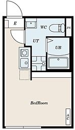 HANABUSA　V 2階ワンルームの間取り
