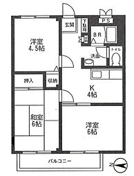 STメゾン相模原 4階3DKの間取り