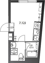 OrgoVita凛 A棟 3階ワンルームの間取り