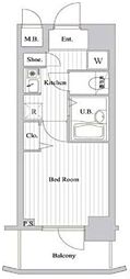 サンテミリオン東麻布 1Kの間取図画像
