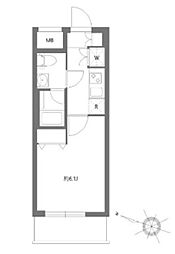 PREMIUMCUBE東十条Aria 1Kの間取図画像