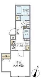 プラティーク中野坂上 1Kの間取図画像