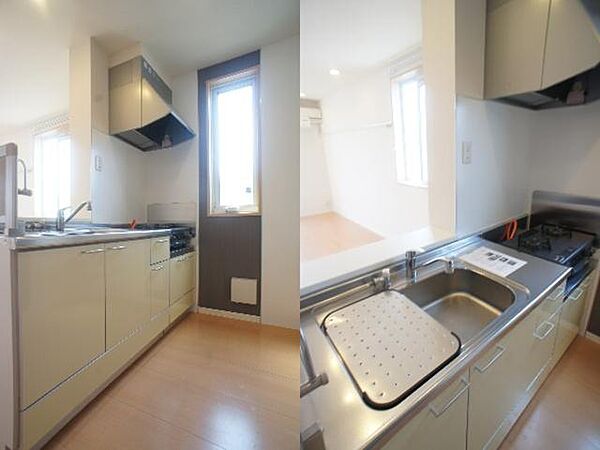 画像7:【キッチン】室内の色みに合わせたキッチン◆後方スペースもしっかり取っているので、家事がしやすいキッチンです！