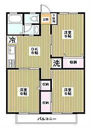 グレース西台 3DKの間取図画像