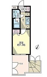 プレール・ドゥーク北新宿II 1階1Kの間取り
