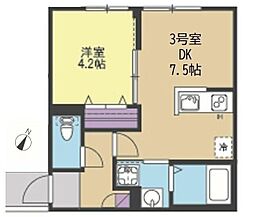 フェリチタ中野島 1DKの間取図画像