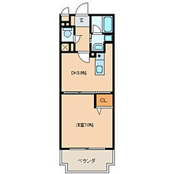 Osaka Metro長堀鶴見緑地線 横堤駅 徒歩7分の賃貸マンション 3階1DKの間取り