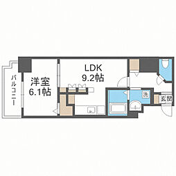 ESPERANZAOHASHI2 1LDKの間取図画像