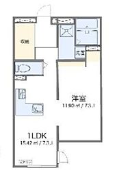 レオネクスト玻璃器 1LDKの間取図画像