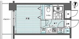 トーシンフェニックス赤坂 1Kの間取図画像