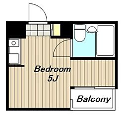ライオンズマンション橋本第2 1階ワンルームの間取り