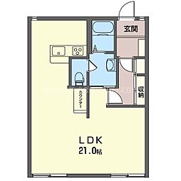 パークヒル国分寺 2階ワンルームの間取り