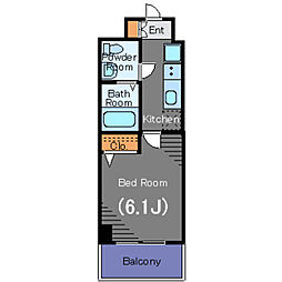 ステージグランデ高輪 5階1Kの間取り