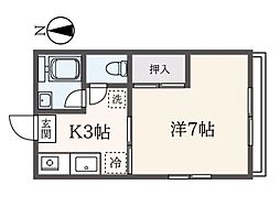 ファミーユ 1Kの間取図画像