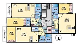 メゾン・ドゥ・アッシュ市川IIえでぃ100 1LDKの間取図画像