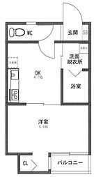 SOJレジデンス 1DKの間取図画像