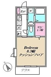 チェリーハイツ 1階1Kの間取り