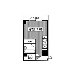 都営浅草線 高輪台駅 徒歩8分の賃貸マンション 1階ワンルームの間取り