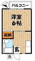 ステディオプラージュ 1Kの間取図画像