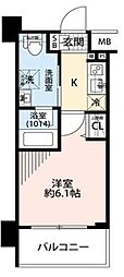 プレール・ドゥーク渋谷初台 1Kの間取図画像