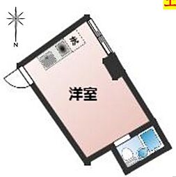 グランドール池袋本町 2階ワンルームの間取り