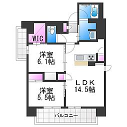 プリマドーレ昭和町 2LDKの間取図画像