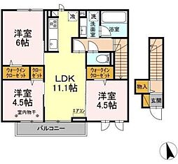 テラスリバプール 3LDKの間取図画像