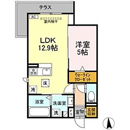 （仮）沼津市富士見町PJ 1階1LDKの間取り