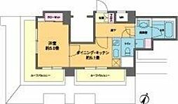 カスタリア南麻布 6階1DKの間取り