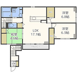 D-room植村 3LDKの間取図画像