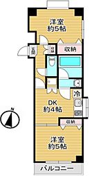メゾンド宮前 3階2DKの間取り