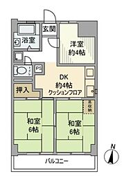 富士見台ファミリーマンション 7階3Kの間取り